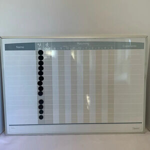 Quartet Office Staff In and Out Magnetic White Board Dry Erase Board
